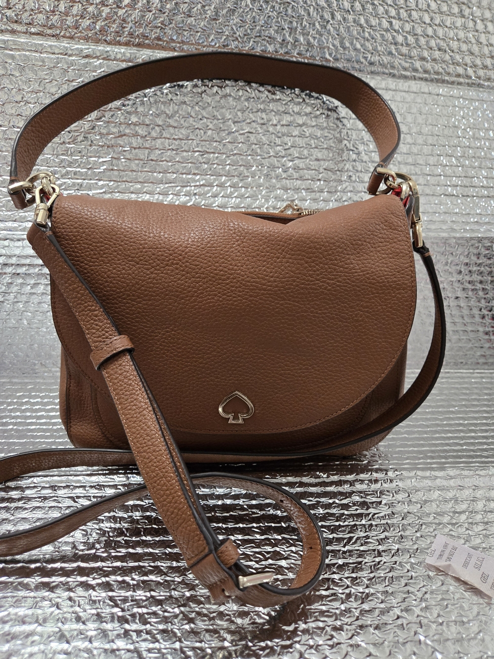 Kate Spade Brown Pebbled Leather Crossbody/ Sholder  Saddle Bag